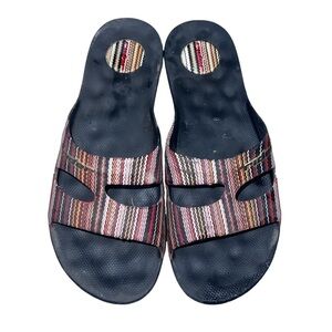 Grendene Rider Slides Sandals Women’s Size 10 Tribal Brown Stripes Casual Brazil